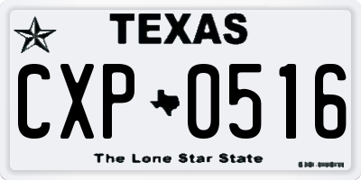 TX license plate CXP0516