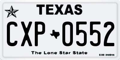 TX license plate CXP0552