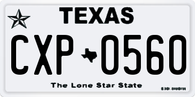 TX license plate CXP0560