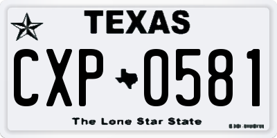 TX license plate CXP0581