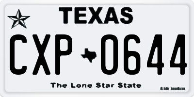 TX license plate CXP0644