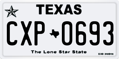 TX license plate CXP0693