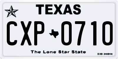 TX license plate CXP0710