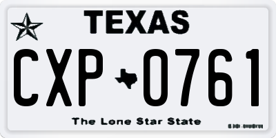 TX license plate CXP0761
