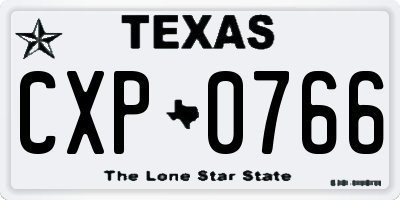 TX license plate CXP0766