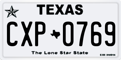 TX license plate CXP0769