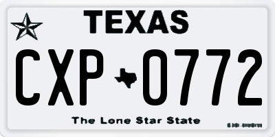 TX license plate CXP0772