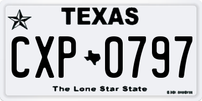 TX license plate CXP0797