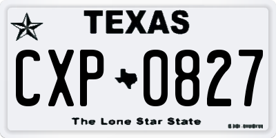 TX license plate CXP0827