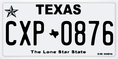 TX license plate CXP0876