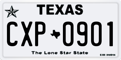 TX license plate CXP0901