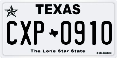 TX license plate CXP0910