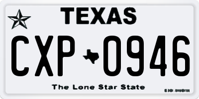 TX license plate CXP0946
