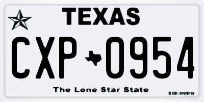 TX license plate CXP0954