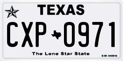 TX license plate CXP0971
