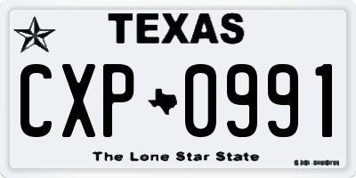 TX license plate CXP0991