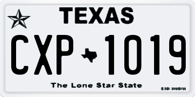 TX license plate CXP1019