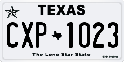 TX license plate CXP1023
