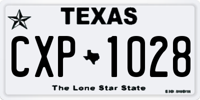 TX license plate CXP1028