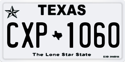 TX license plate CXP1060