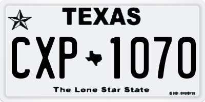 TX license plate CXP1070