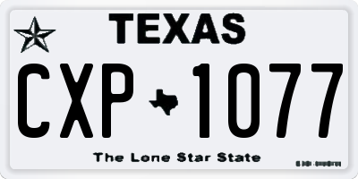 TX license plate CXP1077