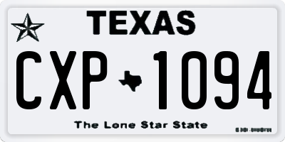 TX license plate CXP1094