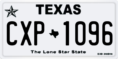 TX license plate CXP1096