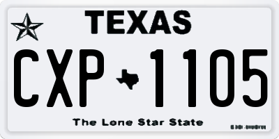 TX license plate CXP1105