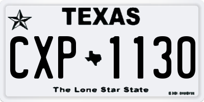 TX license plate CXP1130