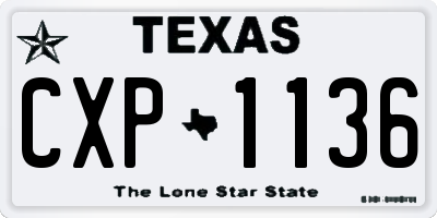 TX license plate CXP1136