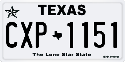 TX license plate CXP1151