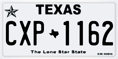 TX license plate CXP1162