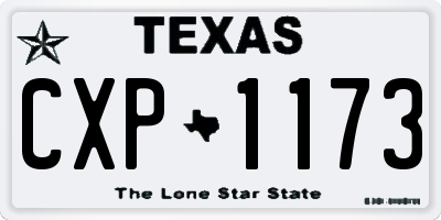 TX license plate CXP1173