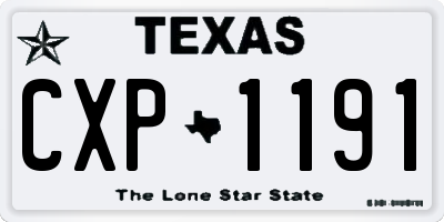 TX license plate CXP1191