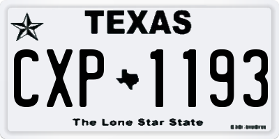 TX license plate CXP1193