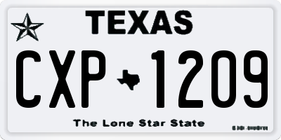 TX license plate CXP1209