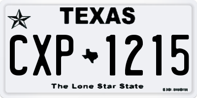 TX license plate CXP1215