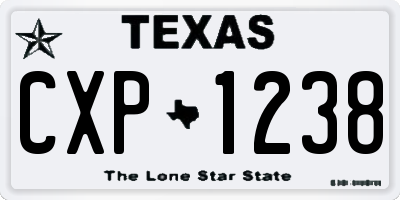 TX license plate CXP1238