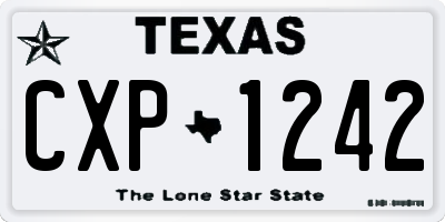 TX license plate CXP1242