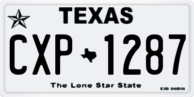 TX license plate CXP1287