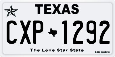 TX license plate CXP1292