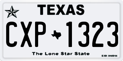 TX license plate CXP1323