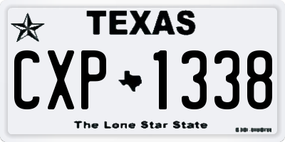 TX license plate CXP1338