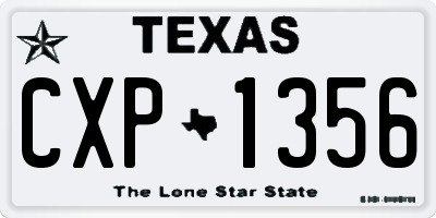 TX license plate CXP1356