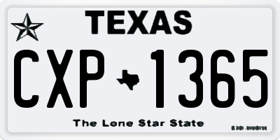 TX license plate CXP1365