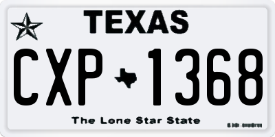 TX license plate CXP1368