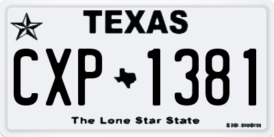 TX license plate CXP1381