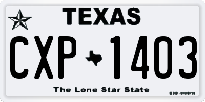 TX license plate CXP1403