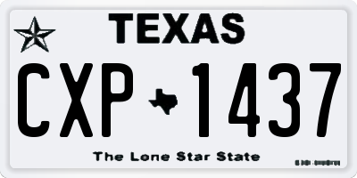 TX license plate CXP1437